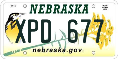 NE license plate XPD677