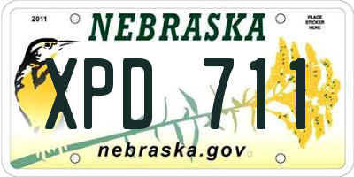 NE license plate XPD711