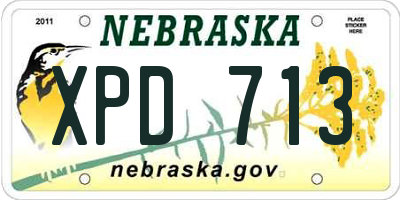 NE license plate XPD713