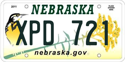 NE license plate XPD721