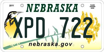 NE license plate XPD722