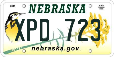 NE license plate XPD723