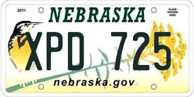 NE license plate XPD725