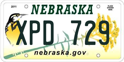 NE license plate XPD729