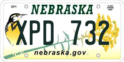 NE license plate XPD732