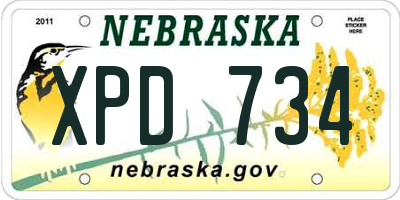 NE license plate XPD734