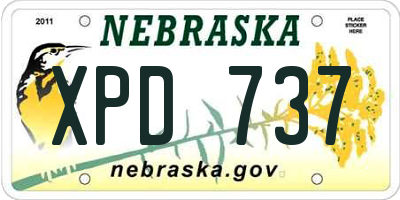 NE license plate XPD737