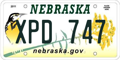 NE license plate XPD747