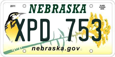 NE license plate XPD753