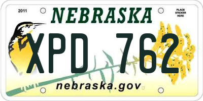 NE license plate XPD762