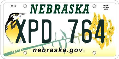NE license plate XPD764