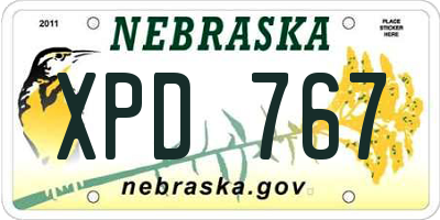 NE license plate XPD767