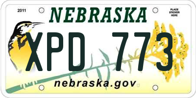NE license plate XPD773