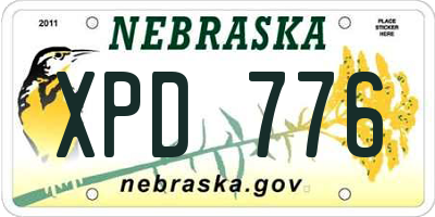 NE license plate XPD776
