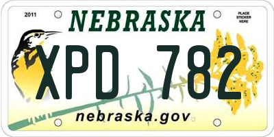 NE license plate XPD782