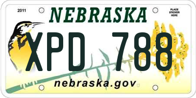 NE license plate XPD788