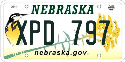 NE license plate XPD797