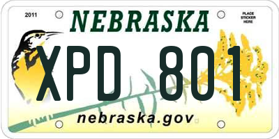 NE license plate XPD801