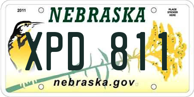 NE license plate XPD811