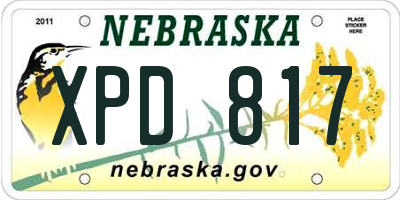 NE license plate XPD817