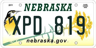 NE license plate XPD819