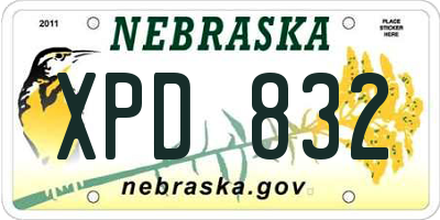 NE license plate XPD832