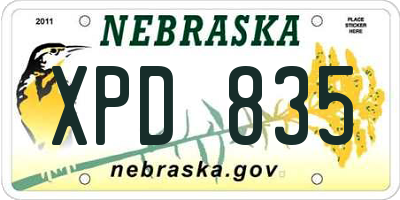 NE license plate XPD835