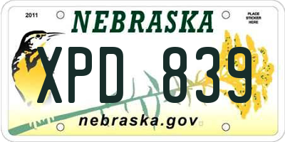 NE license plate XPD839