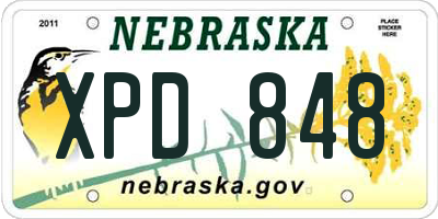 NE license plate XPD848