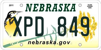 NE license plate XPD849