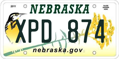 NE license plate XPD874