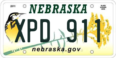 NE license plate XPD911