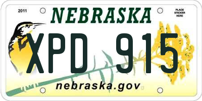 NE license plate XPD915