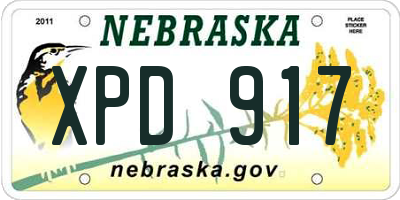 NE license plate XPD917
