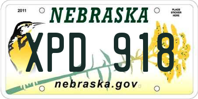 NE license plate XPD918