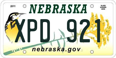 NE license plate XPD921