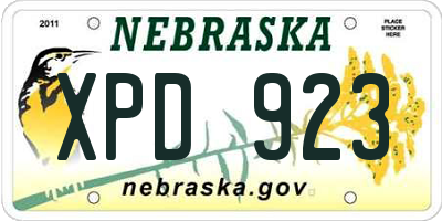 NE license plate XPD923