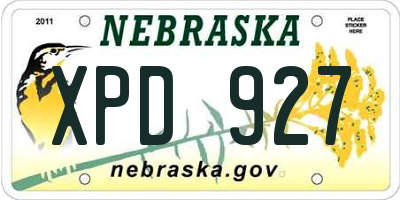 NE license plate XPD927