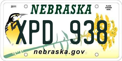 NE license plate XPD938