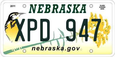 NE license plate XPD947