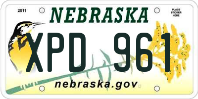 NE license plate XPD961