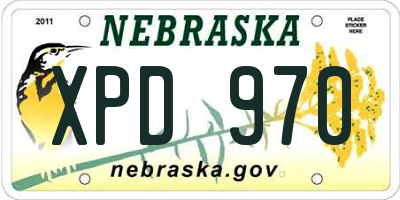 NE license plate XPD970