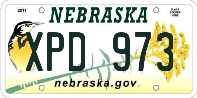 NE license plate XPD973