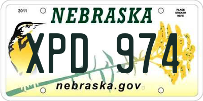 NE license plate XPD974