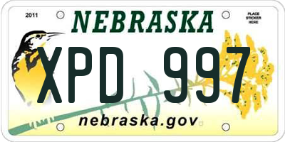 NE license plate XPD997