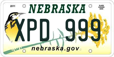 NE license plate XPD999