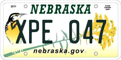 NE license plate XPE047