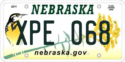 NE license plate XPE068