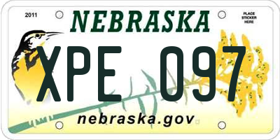 NE license plate XPE097