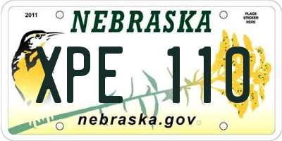 NE license plate XPE110